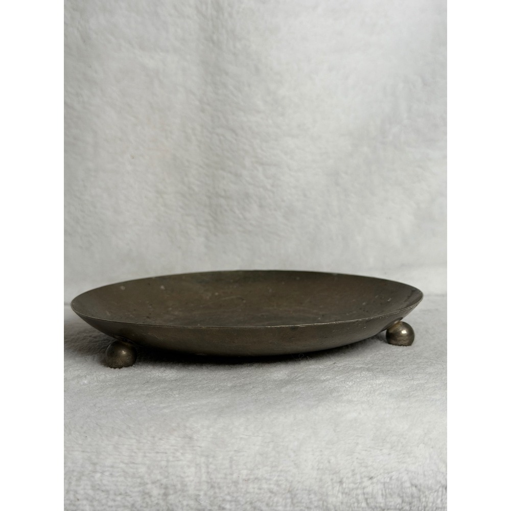 Vintage Brutalist Footed Metal Catchall Dish Unisex OS Bronze Fair